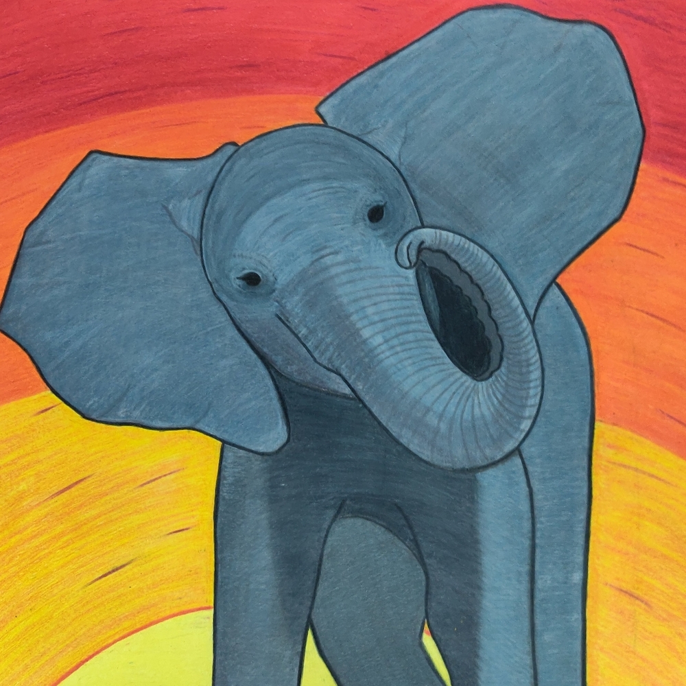 Summer Days Elephant Art print